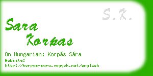 sara korpas business card