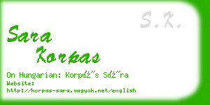 sara korpas business card